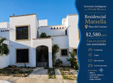 Casa de 2 habitaciones, Solidaridad · Casa con 180.40 m² de Terreno y 2 Recámaras en Venta Residencial Marsella en Playa del Carmen