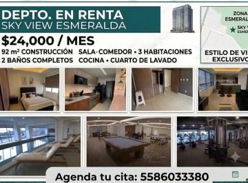 Departamento de 3 habitaciones Renta MN 24,000 · Renta Departamento Excelente Vista y Amenidades