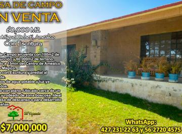 Quinta de 3 habitaciones, Amealco de Bonfil · Casa de Campo en Venta en Amealco, 60,000 m² de Terreno, con Escritura
