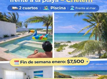 Casa de 2 habitaciones, Progreso · Casa en Renta con Vista Al Mar