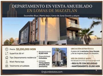 Departamento · 90m² · 2 Recámaras · Departamento - Fraccionamiento Lomas de Mazatlán