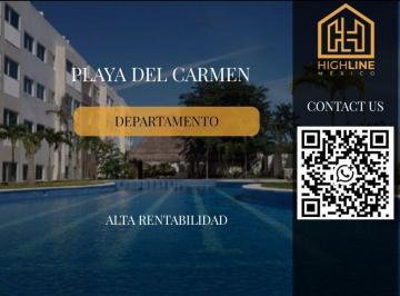 Departamento · 120m² · 2 Recámaras · 1 Estacionamiento · Departamento en Playa del Carmen, 2 Habitaciones en Venta, Alberca, 10 Minutos de La Playa