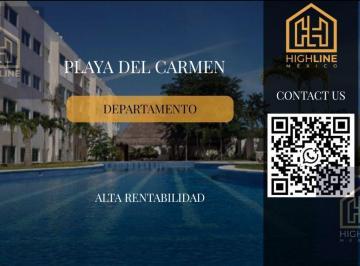 Departamento · 120m² · 2 Recámaras · 1 Estacionamiento · Departamento en Playa del Carmen, 2 Habitaciones en Venta, Alberca, 10 Minutos de La Playa