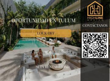 Departamento · 60m² · 2 Recámaras · Departamento en Venta en Tulum Lock Off, Acceso a Beach Club, Alberca, Roi, Ideal Para Renta