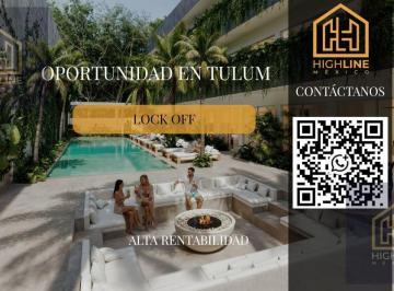 Departamento · 60m² · 2 Recámaras · Departamento en Venta en Tulum Lock Off, Acceso a Beach Club, Alberca, Roi, Ideal Para Renta