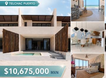 Villa · 197m² · 3 Recámaras · 2 Estacionamientos · Lujosa Villa de Tres Habitaciones Frente Al Mar de Telchac