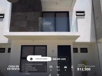 Casa de 3 habitaciones, Querétaro · Casa en Renta en San Isidro Juriquilla