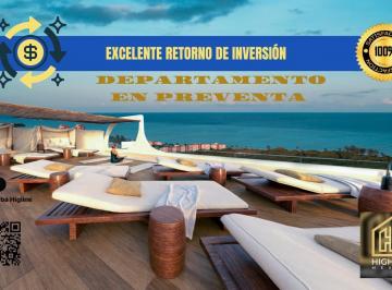Departamento · 66m² · 1 Recámara · 1 Estacionamiento · Departamento en Playa del Carmen | Llave en Mano en 5ta Av | Roof con Vista Al Mar Caribe