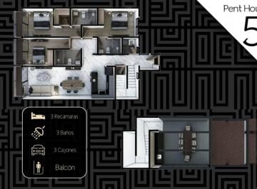 Departamento · 183m² · 3 Recámaras · 3 Estacionamientos · Col. Roma Sur, Alcaldía Cuauhtemoc