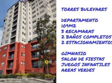 Departamento · 109m² · 3 Recámaras · Venta Departamento Torres Bulevares Tlalnepantla Industrial Barrientos Estado de México