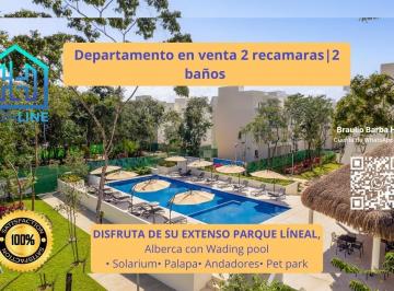 Departamento · 82m² · 2 Recámaras · 1 Estacionamiento · Departamento 2 Recámaras con Alberca en Playa del Carmen