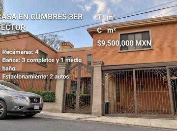 Casa · 320m² · 4 Recámaras · 2 Estacionamientos · Casa en Venta en Cumbres Tercer Sector Monterrey Nuevo León