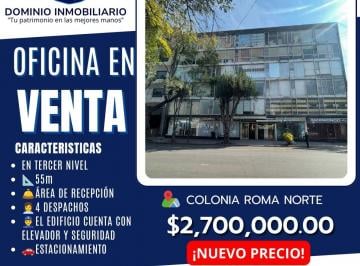 Oficina , Cuauhtémoc · Dominio Inmobiliario Propone en Venta Oficina en Condominio en Colonia Roma Norte