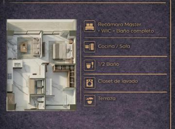 Departamento · 58m² · 1 Recámara · 1 Estacionamiento · Departamentos Preventa Villas del Campestre Ags (Roble T2)