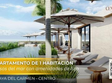 Departamento · 63m² · 1 Recámara · 1 Estacionamiento · Departamento de 1 Habitación en Playa del Carmen a Pocos m de La Playa | Gym y Coworking