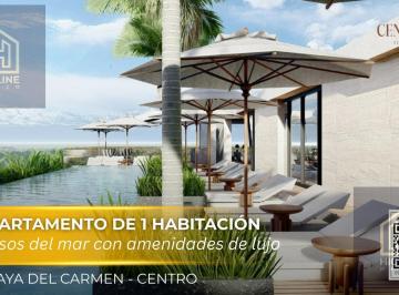 Departamento · 63m² · 1 Recámara · 1 Estacionamiento · Departamento de 1 Habitación en Playa del Carmen a Pocos m de La Playa | Gym y Coworking