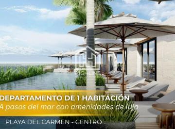 Departamento · 63m² · 1 Recámara · 1 Estacionamiento · Departamento de 1 Habitación en Playa del Carmen a Pocos m de La Playa | Gym y Coworking