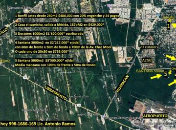 Terreno / Lote , Cancún · Cancún Terrenos en Bonfil, Santana y Salida a Mérida Desde 240 m² y Desde$480,000*