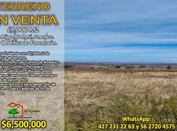 Terreno / Lote , Amealco de Bonfil · Gran Terreno en Venta en Amealco 65,000 m² Ideal Para Desarrollo o Rancho