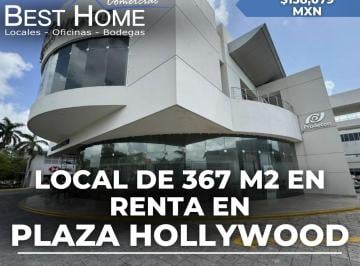 Local comercial · 237m² · 4 Estacionamientos · Local en Renta de 367 m² en Plaza Hollywood - Cancún