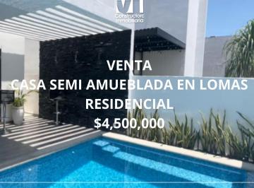 Casa · 4 Recámaras · 2 Estacionamientos · Venta Casa Semi - Amueblada en Lomas Residencial