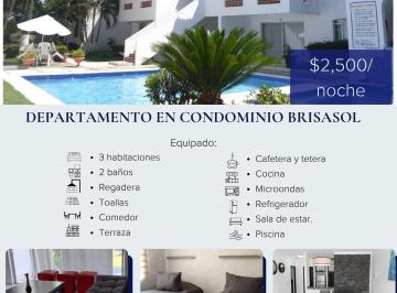 Departamento de 3 habitaciones, Manzanillo · Departamento Vacacional con 3 Dorm. en Condominio Brisasol en Las Brisas