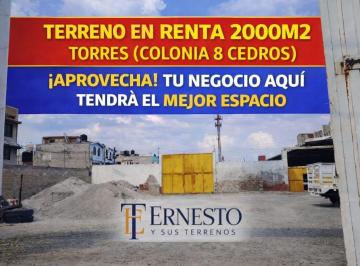 Terreno / Lote , Toluca · Terreno en Renta 2000 m² Torres (Colonia 8 Cedros)