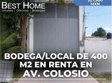Bodega comercial · 400m² · 4 Estacionamientos · Bodega/local de 400 m² en Venta en Av Colosio - Cancún
