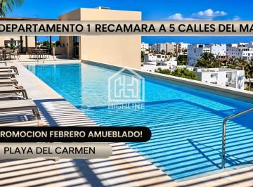 Departamento · 42m² · 1 Recámara · 1 Estacionamiento · Departamento 1 Recamara /sobre Importante Av/ 4 Calles del Mar/ Entrega Inmediata/ Premium.