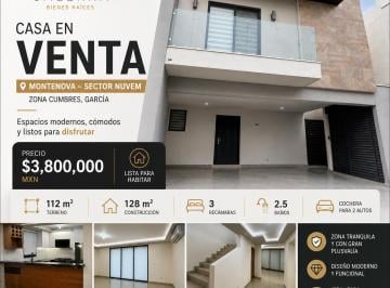 Casa de 3 habitaciones, García · Casa en Venta Cumbres Montenova Sector Nuvem Cerca de Las Amenidades