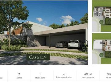 Casa en condominio · 659m² · 4 Recámaras · 4 Estacionamientos · Casas Premium Privada El Origen, Xcanatun