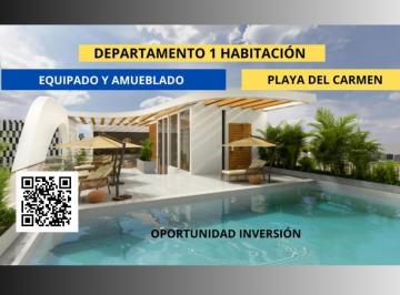 Departamento · 50m² · 1 Recámara · 1 Estacionamiento · Departamento en Venta Amueblado en Playa del Carmen Cerca de 5ª Av