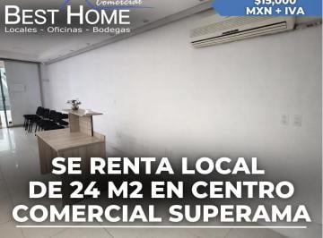 Local comercial · 24m² · 2 Estacionamientos · Local en Renta en Centro Comercial Donde Esta Superama - Cancún
