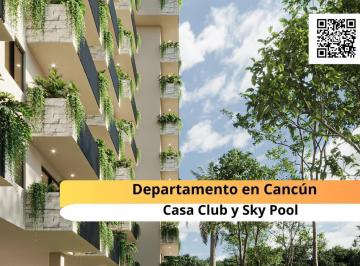 Departamento · 104m² · 3 Recámaras · 2 Estacionamientos · Departamento en Venta de 3 Habitaciones en Cancun con Sky Pool y Casa Club