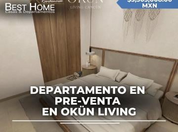 Departamento · 49m² · 1 Recámara · 2 Estacionamientos · Departamento Serena en Pre - Venta Okün - Cancún