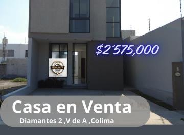 Casa · 133m² · 3 Recámaras · 2 Estacionamientos · Casa en Venta, Fraccionamiento Diamantes 2