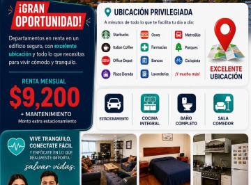 Departamento de 2 habitaciones, Puebla · Departamento Amueblado Zona Centro y de Hospitales Ideal Para Médicos Puebla