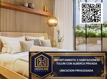 Departamento · 74m² · 2 Recámaras · Departamento en Venta, Tulum, 2 Habitaciones con Alberca Privada