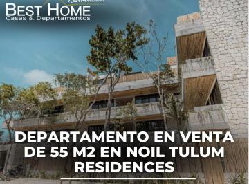 Departamento · 55m² · 1 Recámara · 2 Estacionamientos · Departamento de 55 m² en Venta en Noil Tulum Residences