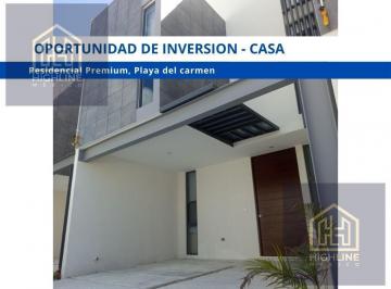 Casa · 200m² · 3 Recámaras · 2 Estacionamientos · Casa de 3 Recámaras, 3.5 Baños, Terraza y Family Room - Residencial Premium, Playa del Carmen