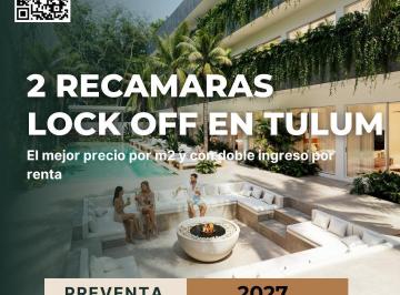 Departamento · 60m² · 2 Recámaras · 1 Estacionamiento · Departamento en Tulum de 2 Habitaciones con Terraza y Alberca