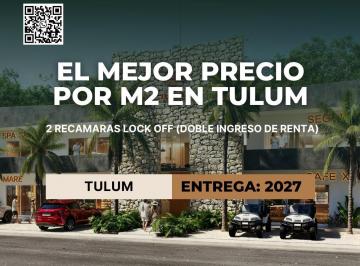 Departamento · 60m² · 2 Recámaras · 1 Estacionamiento · Venta de Departamento en Tulum de 2 Habitaciones con Alberca