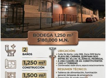 Bodega comercial · 1100m² · Galpón - Playa del Carmen