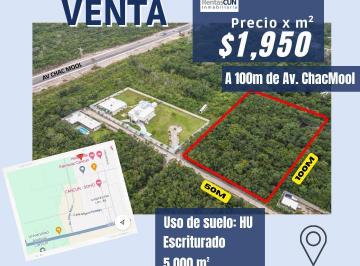 Terreno / Lote · 5000m² · Venta de Terreno de 5,000 m² en Bonfil a 100 m de Av Chacmool, Cancún