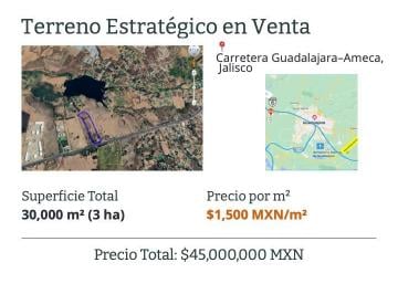 Terreno comercial , El Arenal · Venta de Excelente Terreno Sobre Carretera con Doble Frente ️ Zapopan El Arenal