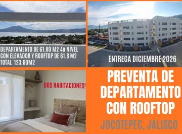 Departamento de 2 habitaciones, Jocotepec · Departamento en Venta 4o Nivel en Jocotepec con Roof Top Privado