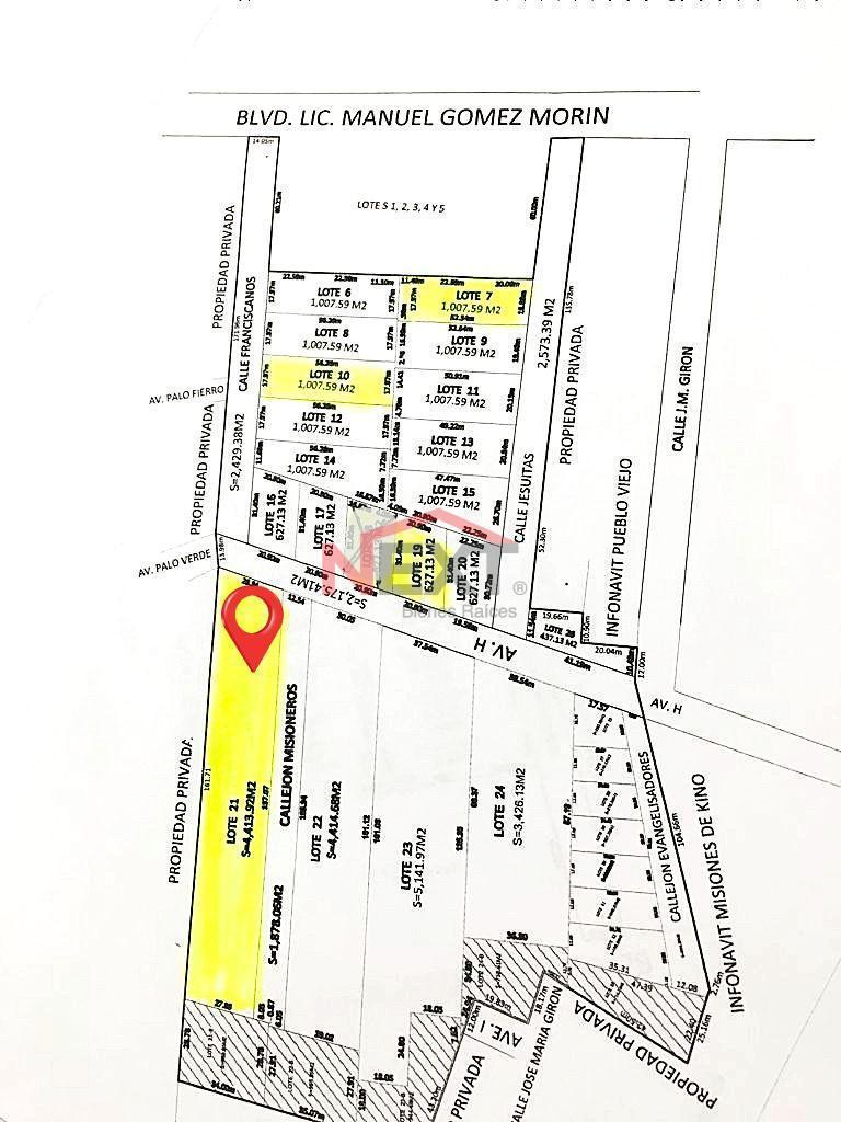 Land for Sale in Conquistadores Residential Subdivision in Pueblo Viejo Neighborhood, Caborca, Sonora