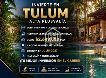 Departamento · 55m² · 1 Recámara · Departamento en Venta en Tulum 1 Habitación con Rooftop, Spa, Alberca, Gimnasio