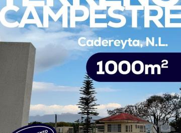Terreno / Lote · 1000m² · Terreno Campestre con Servicios a Pie de Calle en Hacienda del Cielo, Cadereyta N. L.
