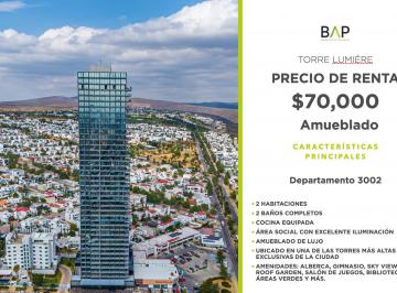 Departamento de 2 habitaciones, León · Departamento con 2 Recámaras en Renta en Torre Lumiere